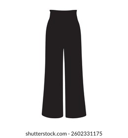 Women's Wide Leg Trousers Silhouette Vector Illustration