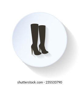 Women's winter boots flat icon vector graphic illustration design