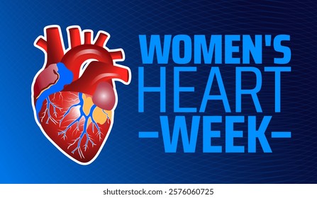 Women's or Women heart week background banner or poster design template. observed every year in February. Holiday concept. Use to any Template, card, poster, placard, template.