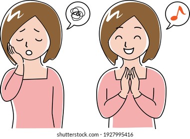 Women's worries solved illustration material