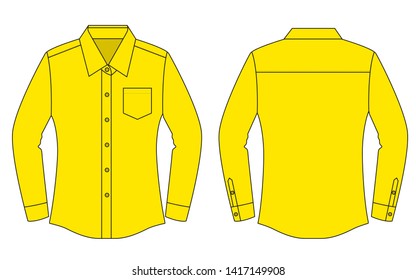 Women's Yellow Uniform Shirt 
: Long Sleeve