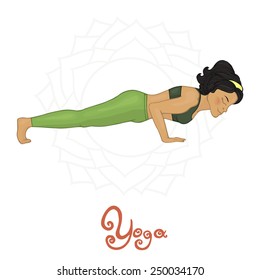Women's Yoga Chaturanga dandasana (Hatha yoga)