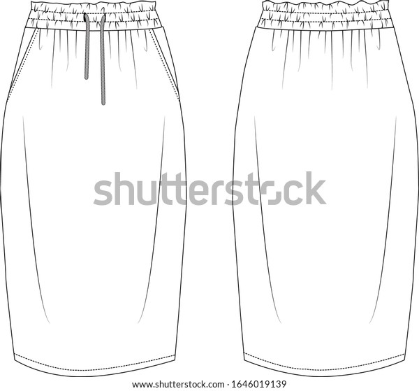 Womenswear Technical Drawing Skirteps10 Illustrationready Wear Stock ...