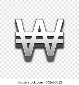 Won 3d sign illustration isolated. Vector currency symbol.