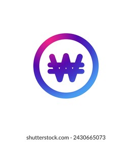 Won currency icon with gradient purple effect.