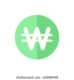 Won currency Icon in trendy flat style isolated on white background. Award symbol for your web site design, logo, app, UI. Vector illustration, EPS10.