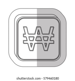 won currency symbol icon image, vector illustration