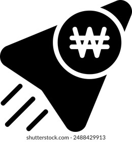 won glyph icon illustration vector