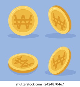 Ilustración vectorial de moneda de oro ganada