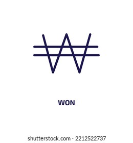icono ganado de la colección cryptocurrency. Ganado lineal delgado, logro, icono del contorno de competencia aislado en fondo blanco. Señal ganada del vector de línea, símbolo para web y móvil