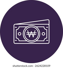 Design de ícone de vetor de linha ganha