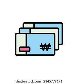 Ilustración de vectores de iconos de Won Money