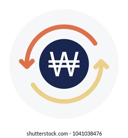 Won sign Flat Graphic Design