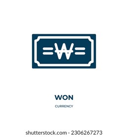 won vector icon. won, cash, success filled icons from flat currency concept. Isolated black glyph icon, vector illustration symbol element for web design and mobile apps