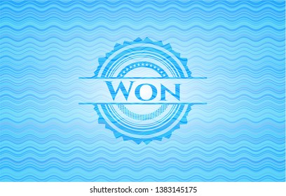 Won water badge. Vector Illustration. Detailed.