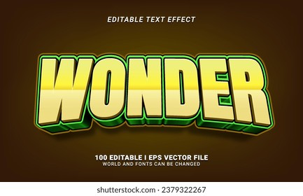 efecto de texto de estilo de maravilla 3d