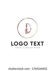 Wonder floral letter type D logo template, Vector logo for business and company identity 