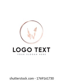 Wonder floral letter type W logo template, Vector logo for business and company identity 