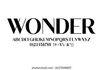 Wonder font typeset — perfect for logos, headlines, and a wide range of creative projects, delivered as a clean vector illustration