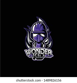 wonder kid vector mascot logo design with modern illustration concept style