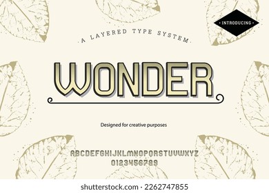 Wonder typeface. For labels and different type designs