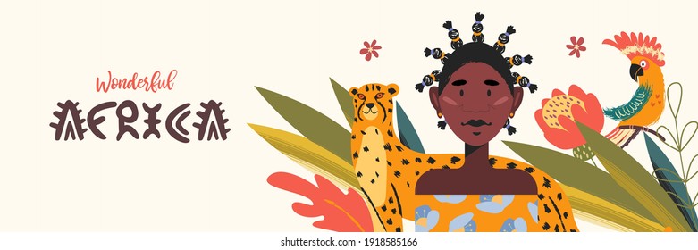 Wonderful Africa. Colorful vector illustration on a white background.