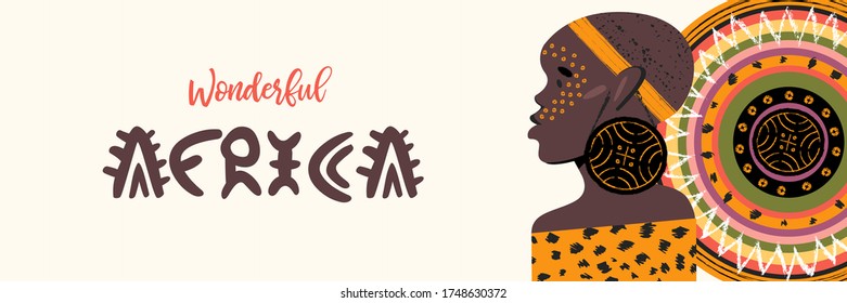 Wonderful Africa. Vector illustration, banner.