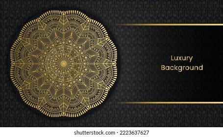 Wonderful Arabesque style background design. Gold vintage ornamental mandala design. India, Indian, invitation, Wedding, Anniversary, Greeting card, Turkish, Bohemian, Damask