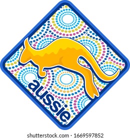 Wonderful Australia. kangaroo vector design for sticker and logo