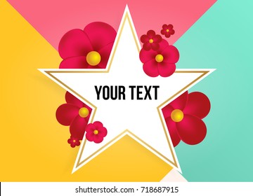 Wonderful background with beautiful colorful flower. Vector illustration template.banners.Wallpaper. invitation, posters, brochure, voucher discount.