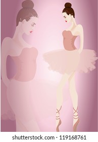 wonderful ballerina . Ballet female dancers vector silhouettes.  Vector.
