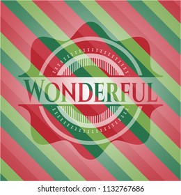 Wonderful christmas colors emblem.