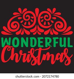 wonderful Christmas t shirt design, vector file.