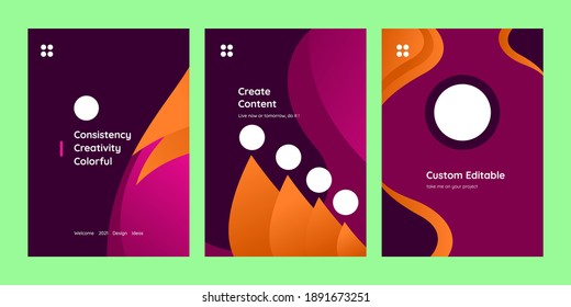 A wonderful collection of modern abstract composition, illustration in natural colors, perfect for invitations, posters, cover, flyer templates, backgrounds and much more, fully editable vector
