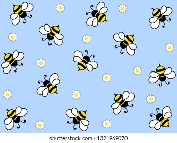 Wonderful design of hard-working bees on a light background