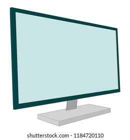 Wonderful design LCD monitor smart TV television digital display presentation computer technology blank empty template front view perspective angle