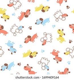 Wonderful dog illustration material pattern
