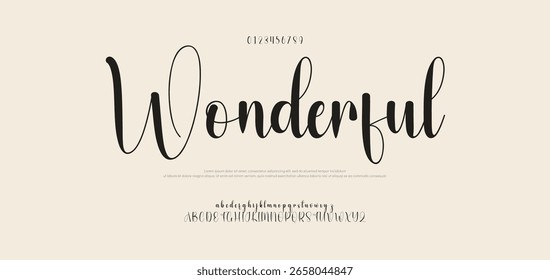 Maravilhosa Elegante Script Fonte. Elegante Tipo de Caligrafia Manuscrita. assinatura Fonte Caligrafia Tipo de Logotipo Script Pincel Tipo de Fonte Letras de fonte Manuscritas
