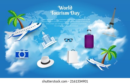 Wonderful and elegant world tourism day design background vector