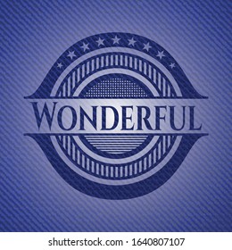 Wonderful emblem with jean high quality background. Vector Illustration. Detailed.