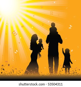 Wonderful family. Vector illustration