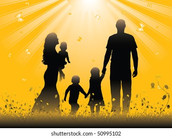 Wonderful family.Vector illustration