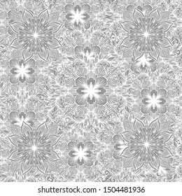Wonderful fantasy seamless pattern with beautiful mandala elements. Vector illustration for wallpaper, cover, textile, bedding, clothing, prints, cards, wrapping paper for gifts, interior, design etc.