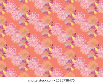 maravilhoso padrão floral com fundo vermelho leve, padrão sem costura, flor colorida, artes de padrão vetorial.