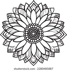 wonderful flower line art work
