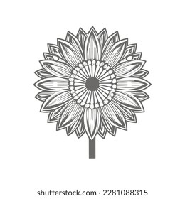 Wonderful flower. Vector illustration. Coloring book page for adults. Black and white line. Love bohemia concept for wedding invitation cards, branding, Coloring page, and label.