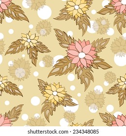 Wonderful flowers seamless background pattern