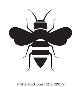 Wonderful flying bee wasp icon | Black Vector illustration |