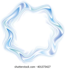 Wonderful futuristic gentle soft curvy fond with space for text in glowing white center. Beautiful fluid surface bright turquoise cyan color