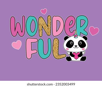 wonderful graphic tees for girl panda design